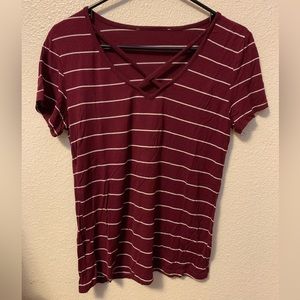 Maroon stripe blouse